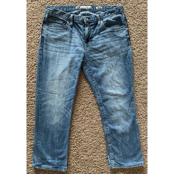 BKE Jeans Men Size 34S Medium Wash Blue Derek Straight Leg Denim 34x26 - Picture 12 of 14